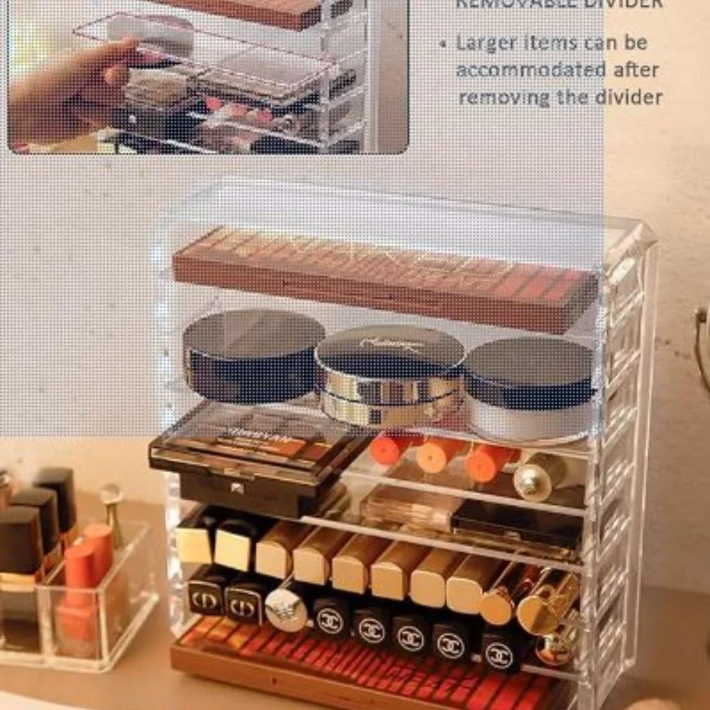 Acrylic Makeup Organizer Compact Makeup Palette Organizer 8 Spaces
